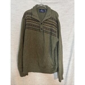American Living Vintage Olive Green Knit Sweater Grandpa XL
